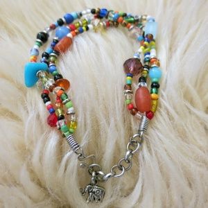 Beaded Bracelet with Elephant Charm